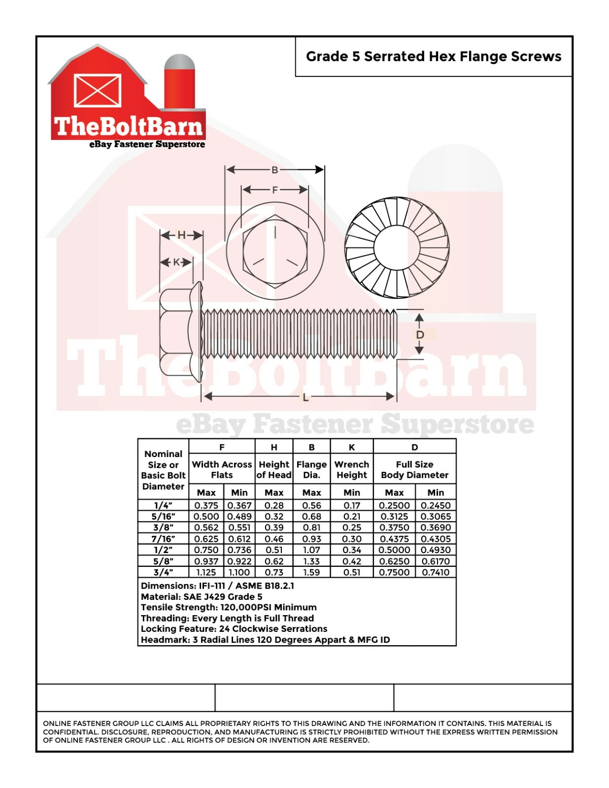 5/16"-18 Grade 5 Serrated Hex Flange Screws Frame Bolts Zinc (Pick Length & Qty)