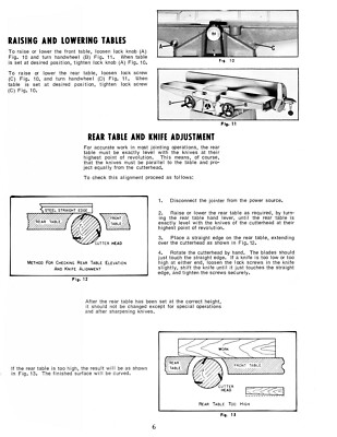 Rockwell 6" Jointer Model 37-220 Later Style Instruct & Parts List Manual #1900
