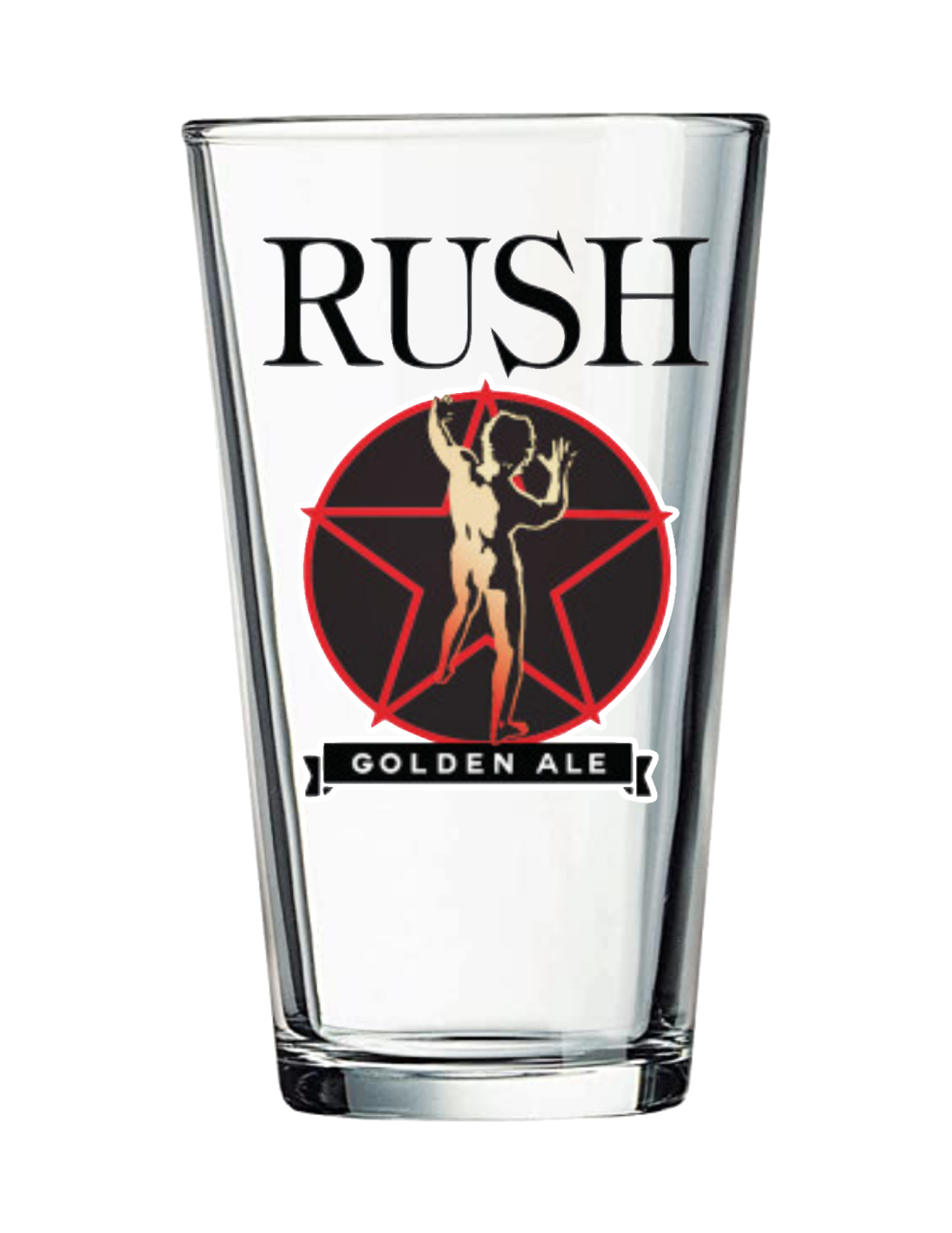 Rush - Rock and Roll - 16oz Pint Beer Glass Pub Barware Seltzer Cocktail Tea 106
