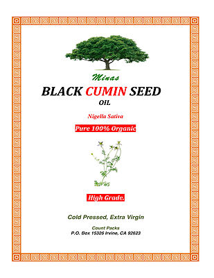 PURE ORGANIC BLACK CUMIN SEED OIL 100 %    BLESSED SEED Nigella Sativa  BARAKA