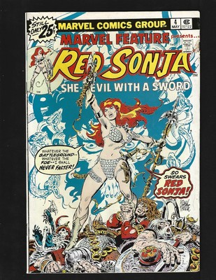 Marvel Feature #4 (1975 Ser.) VGF Classic Frank Thorne Red Sonja Cover 1st Valek