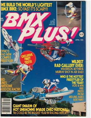 Bmx Plus Magazine April 1986 Old School Vintage Freestyle Haro GT Dyno Redline
