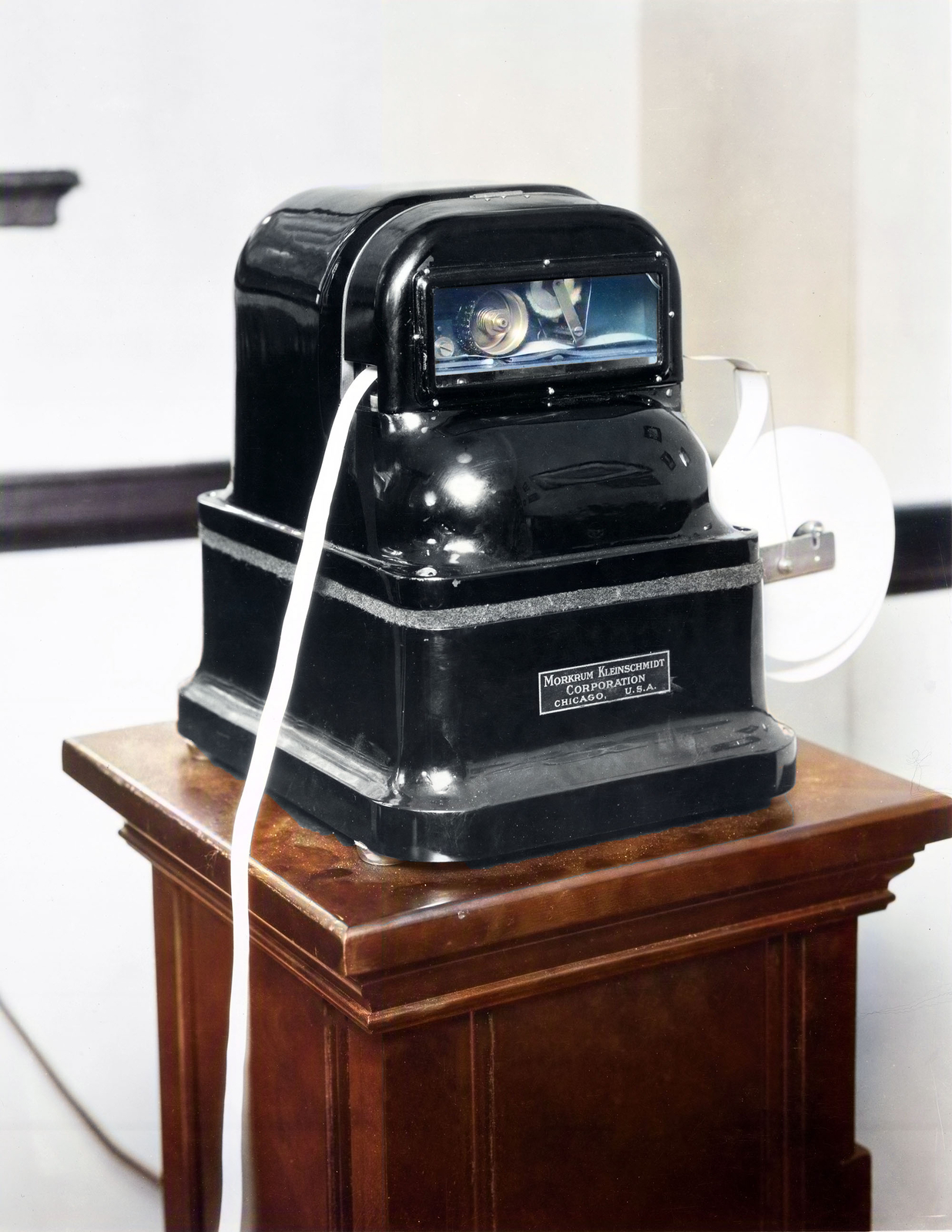1926 Ticker Tape Machine Vintage Photograph 8.5" x 11" Reprint Colorized