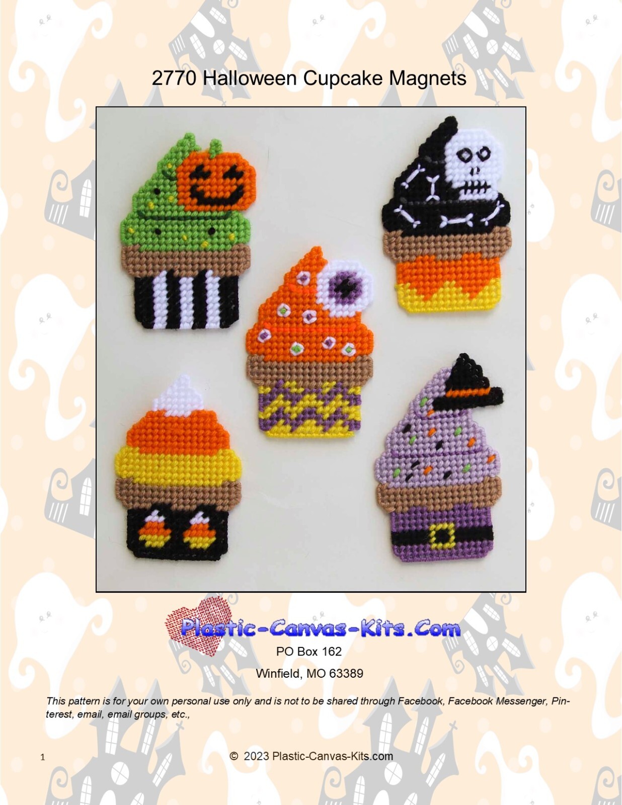 halloween-cupcake-magnets-plastic-canvas-pattern-or-kit-ebay