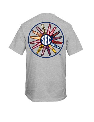 New World Graphics SEC Pinwheel 16 Football Teams Sleeve Mens Graphic T-Shirt