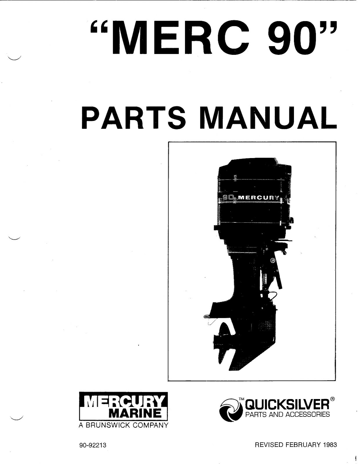 1983 Mercury Merc 90 HP, 6 CYL, 5594657 thru 6436122 Parts