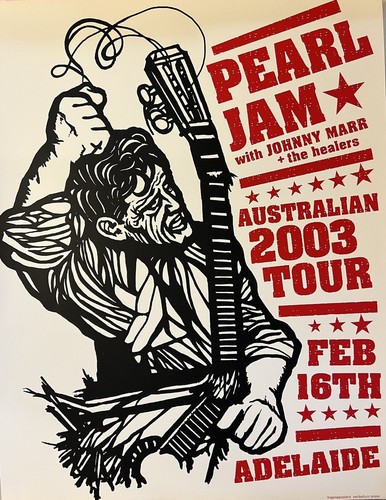 PEARL JAM VERY RARE CONCERT POSTER ADELAIDE AUSTRALIA 2003