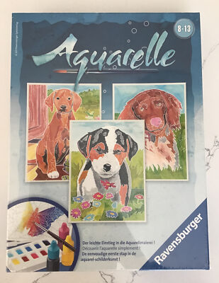 NEW Ravensburger Aquarelle Puppy Dogs Watercolor Painting Art Sealed Set of 3
