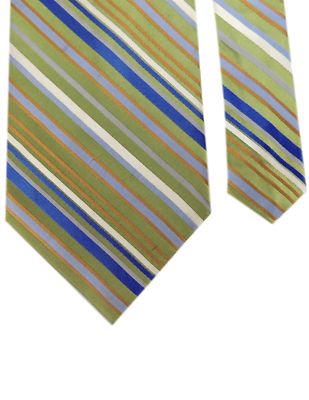 Apt. 9 Men's 100% Silk Knit Striped Neck Tie Green Orange Multi 3 3/4'' x 57''