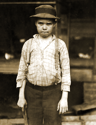 1913 11 Year Old Mill Worker G. Clendenon Old Photo 8.5" x 11" Reprint