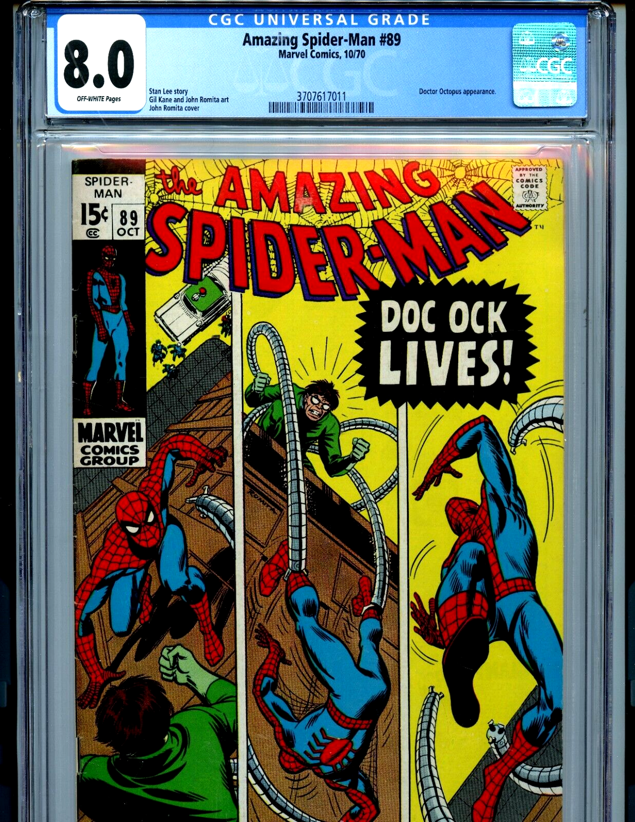Amazing Spider-man #89 CGC 8.0 VF 1970 Marvel Doctor Octopus