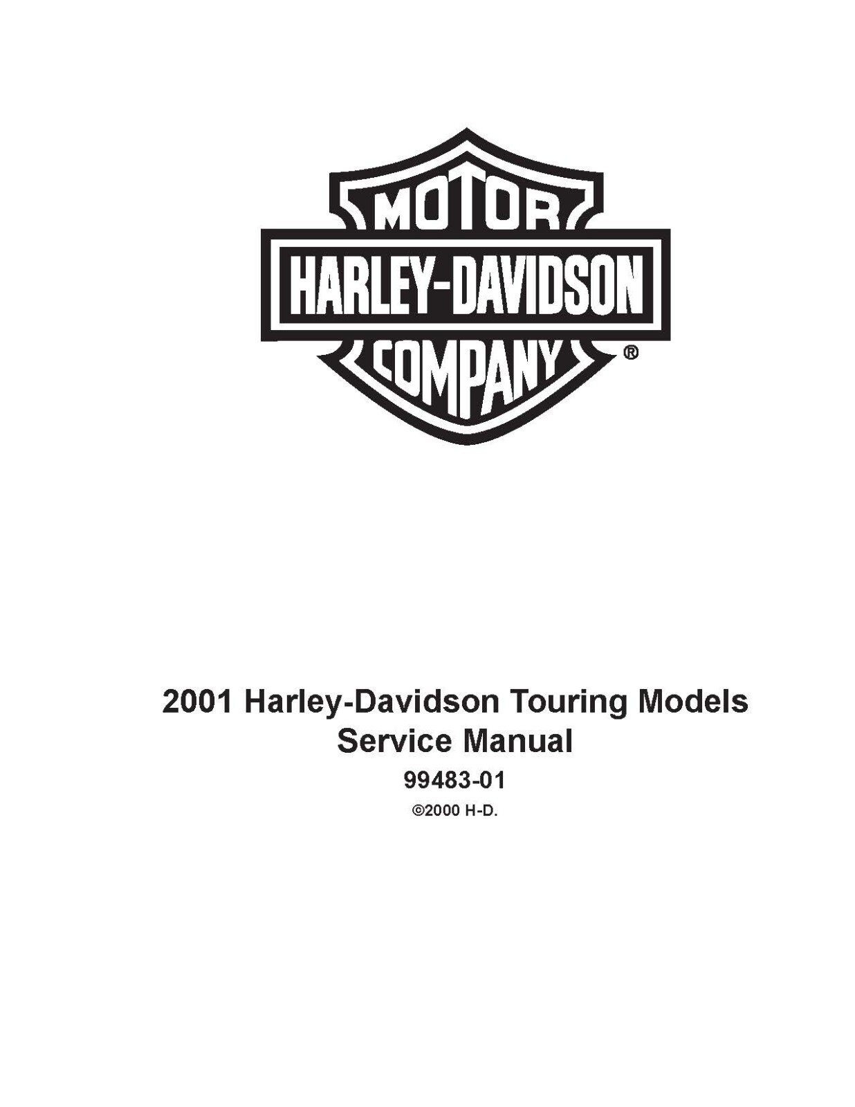 Printed Service Repair Manual 2001 Harley FLHTCUI Ultra Classic