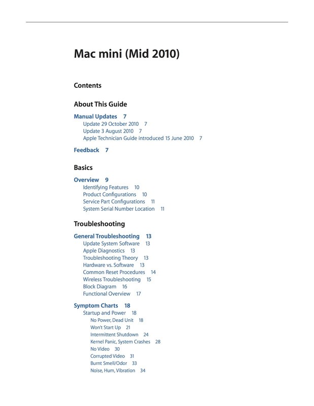 Mac Mini 2010 Service Manual