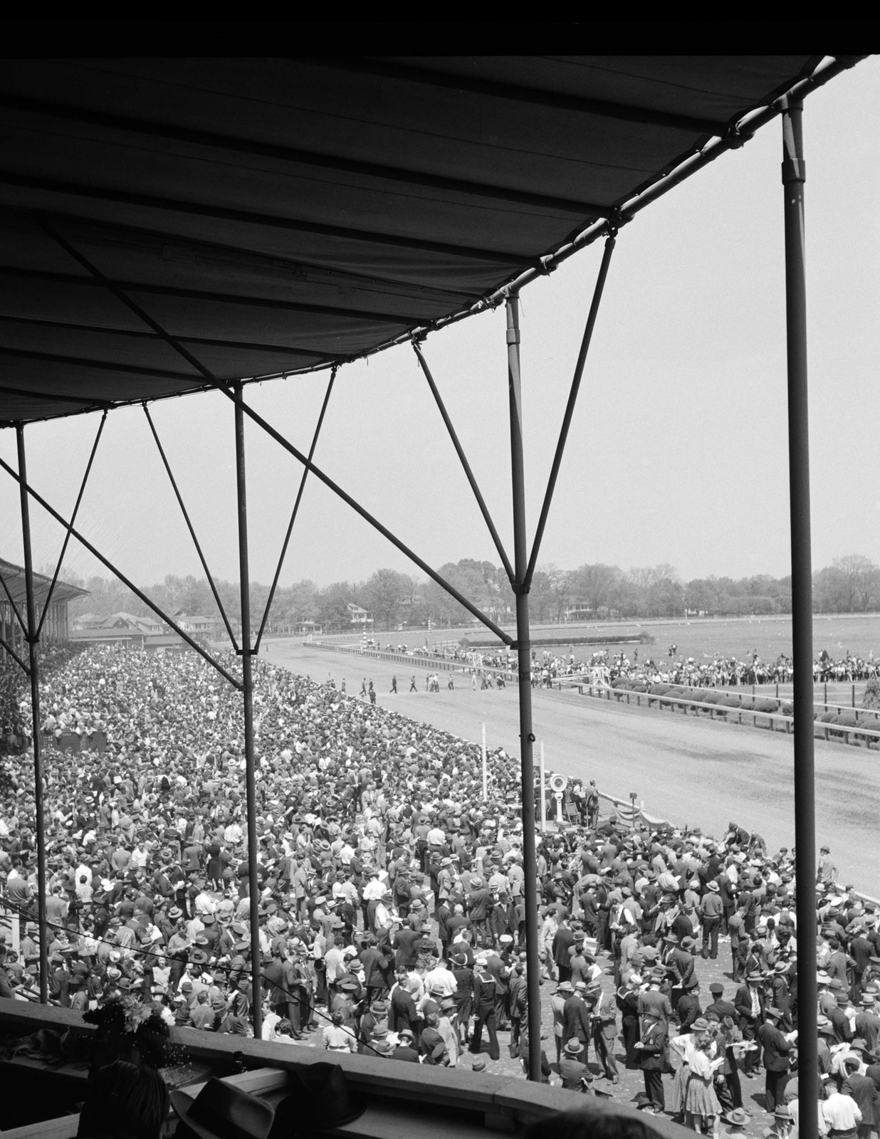 1943 Pimlico Racetrack Grandstands, Maryland Old Photo 8.5" x 11" Reprint