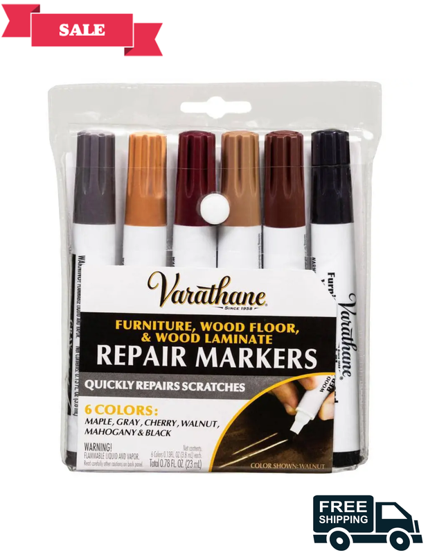 Wood Stain Repair Marker Kit (6 colors) Warm Tone Touch-Up Filler FREE SHIPPING