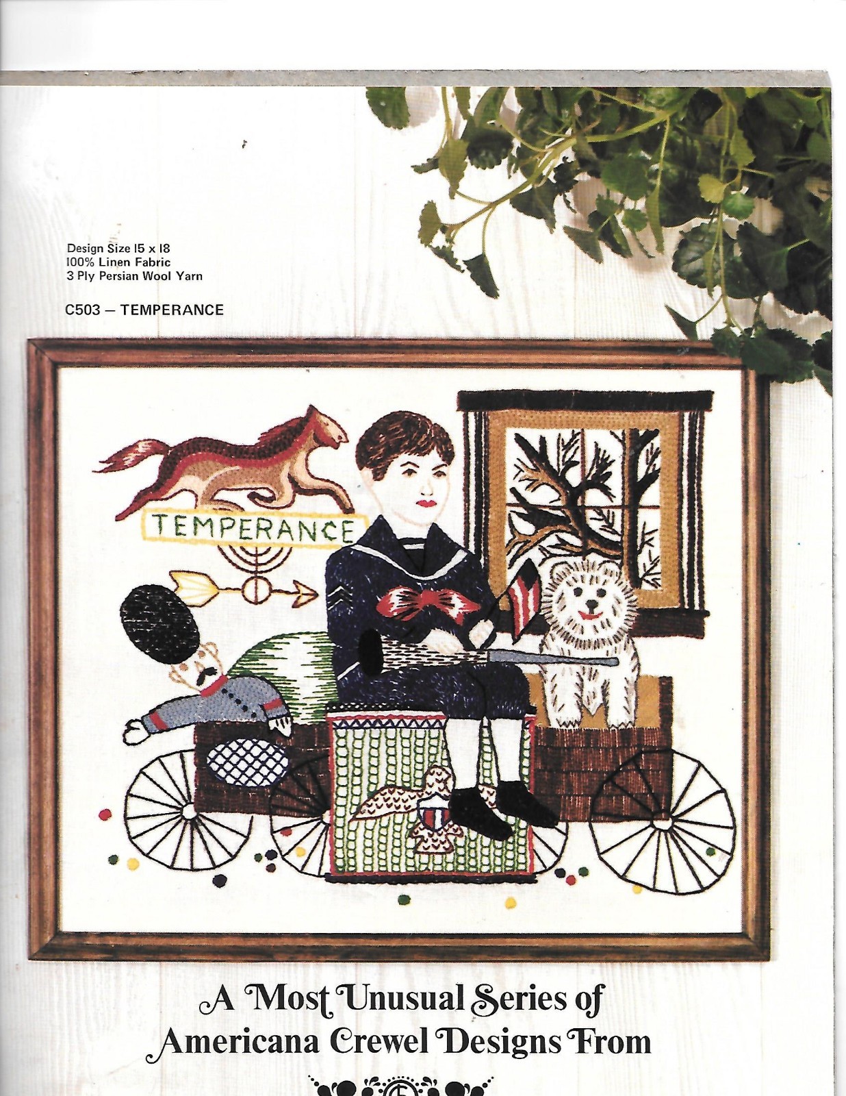 Custom Needleworks C503 Temperance  Crewel Embroidery Kit 15