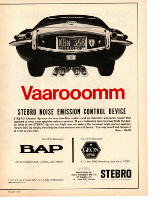 1968 JAGUAR E-TYPE ~ ORIGINAL BAP GEON AD
