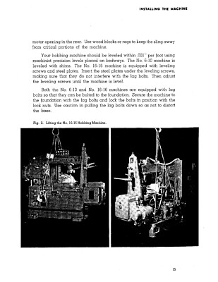 Barber Colman 6-10, 6-16,-6-20,-16-16, 16-36, &16-56 Hobbing Operator Manual*10