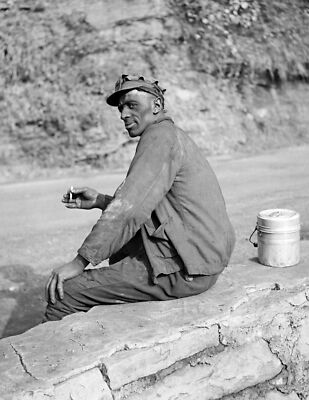 1938 Coal Miner, Capels, West Virginia Old Photo 8.5" x 11" Reprint