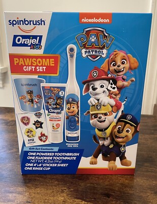 Spinbrush Orajel Kids Pawsome Gift Set~Paw Patrol~Nickelodeon~New In Box~Sealed!