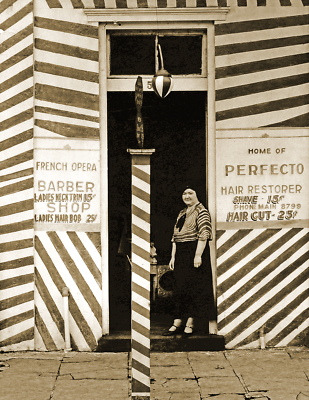 1935 French Opera Barber Shop, New Orleans Old Photo 8.5" x 11" Reprint