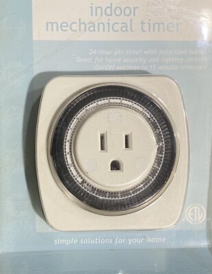 Indoor 24 Hour Mechanical Timer 120 V White
