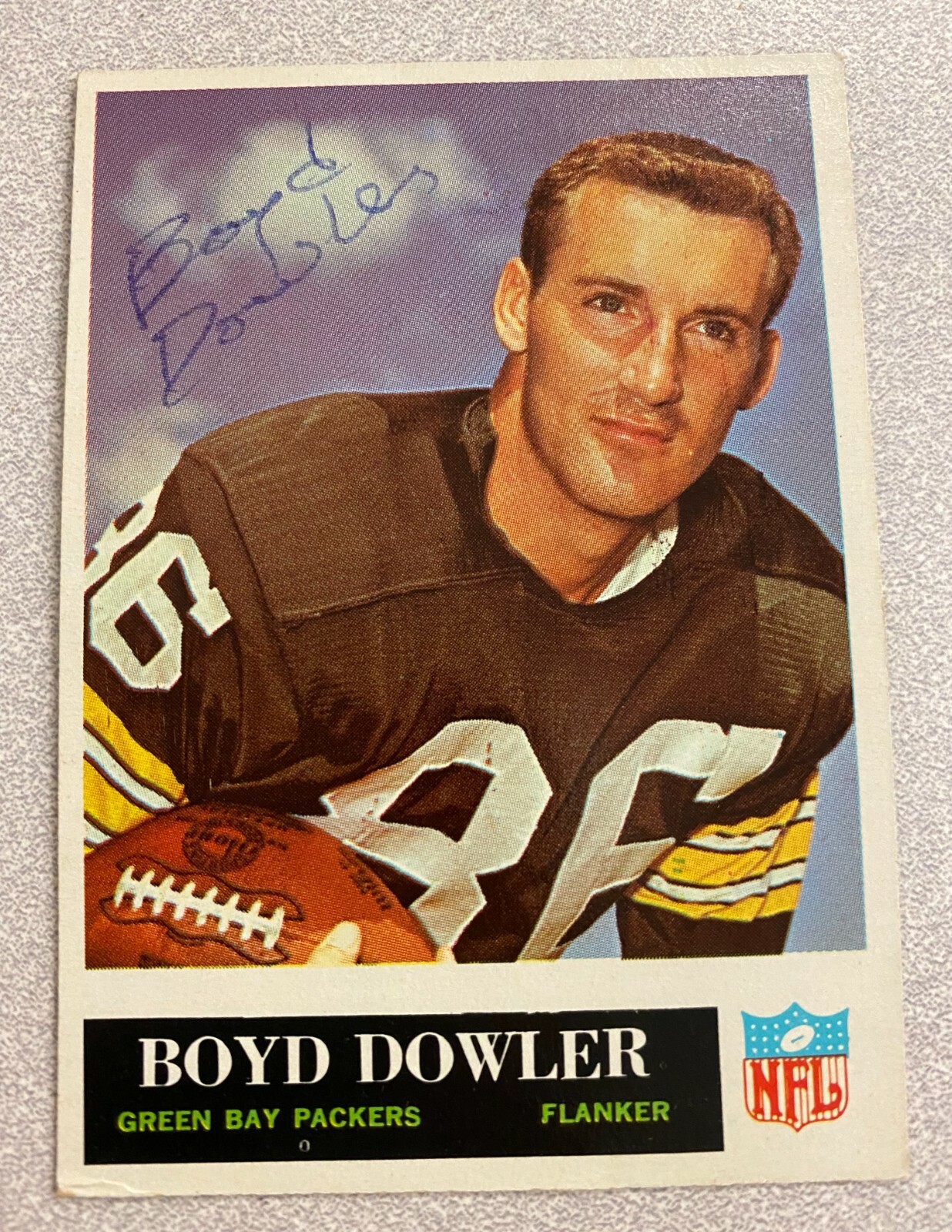Boyd Dowler signed GREEN BAY PACKERS card 1965 Philadelphia