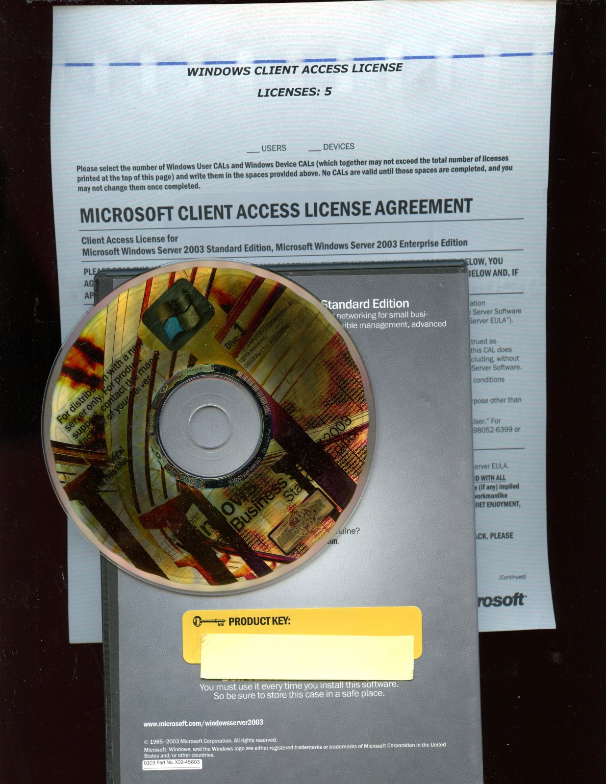 Open Box - P73-00001 Microsoft Windows Server 2003 Standard 5 CAL