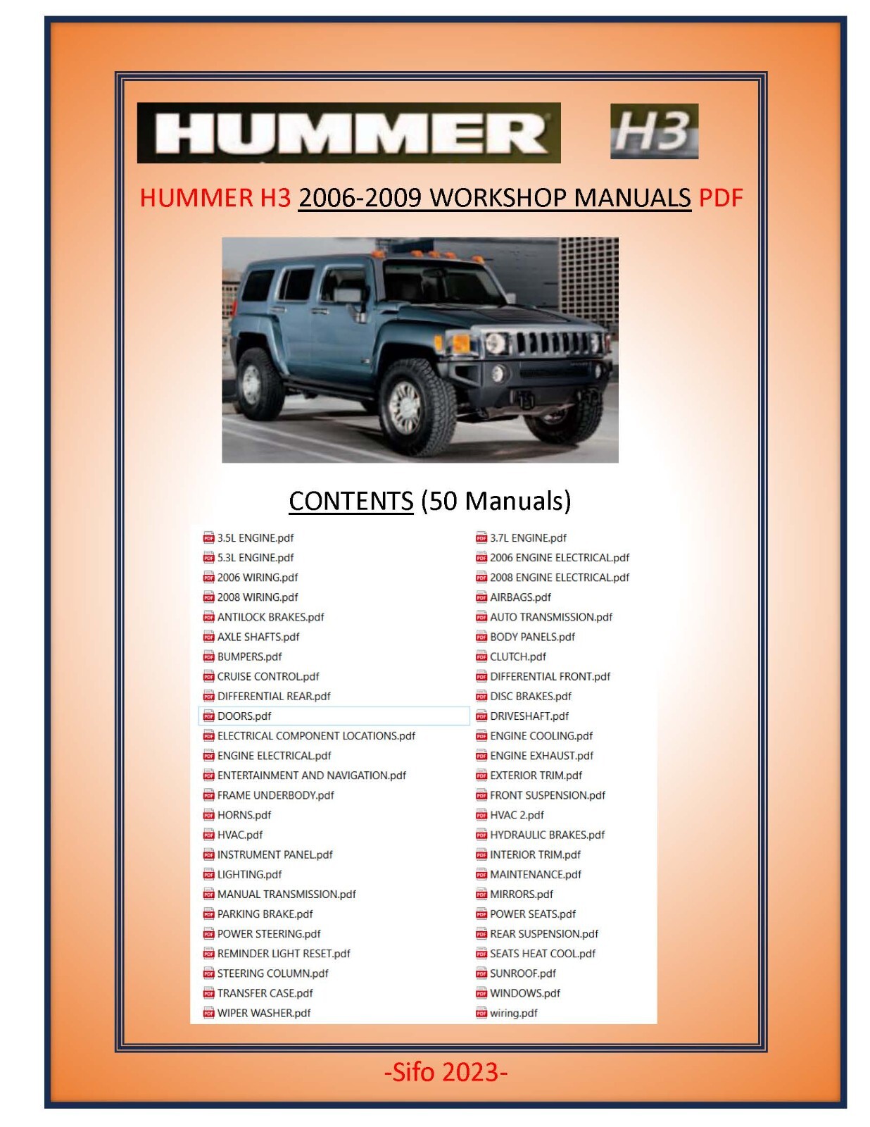 Hummer H3 (2006-2009) – Workshop Manuals | eBay