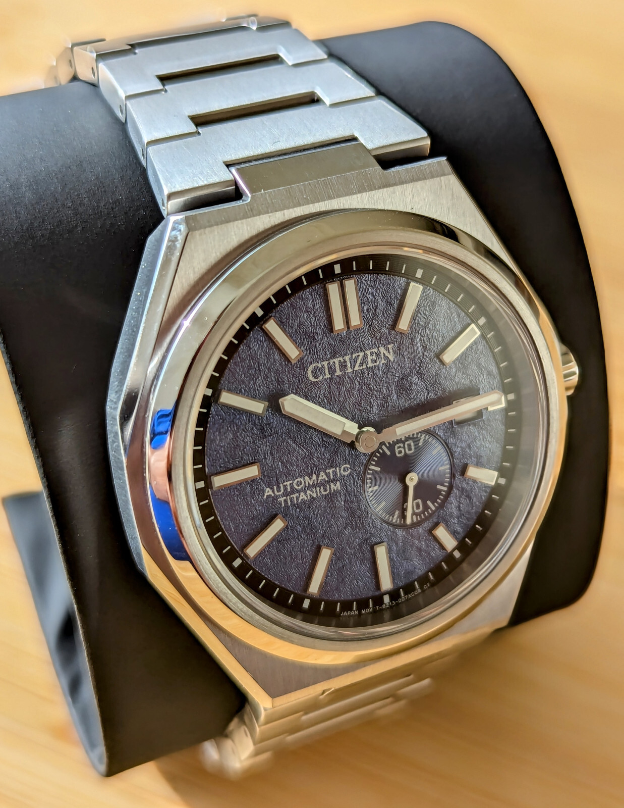 Pre-owned Citizen Zenshin Automatic Titanium Sapphire Blue Dial Men's Watch Nj0180-80l