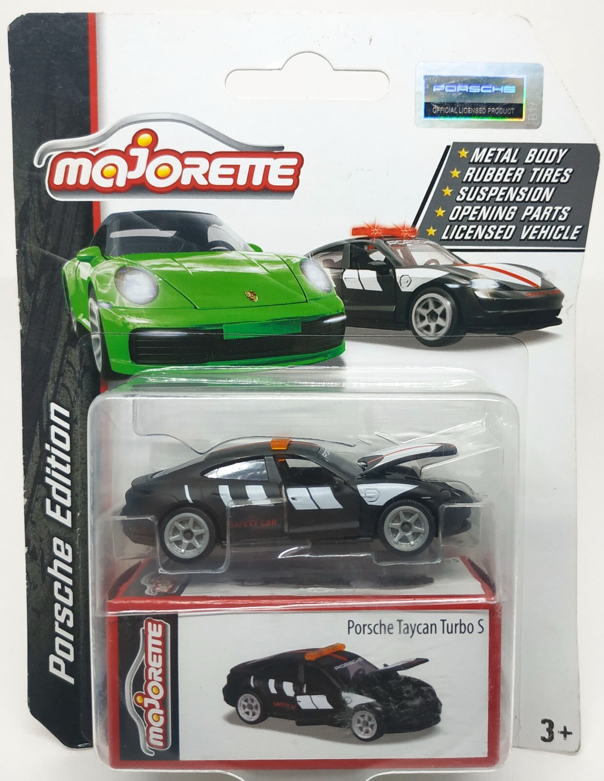 Majorette Porsche Taycan Turbo S Safety Car Black 1:63 (3