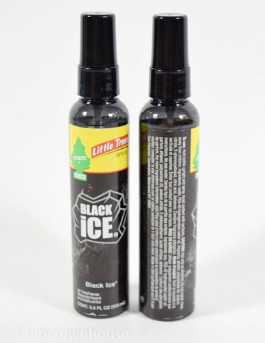 2 Spray Bottles of Little Trees Air Freshener BLACK ICE 3.5 fl oz