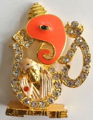 Mini Sai Ganesha in OM Idol Car Dashboard/Puja/Office Idol H-2''