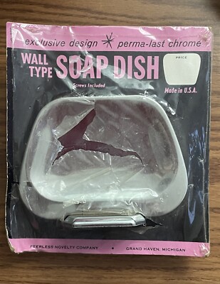 Vintage Chrome Soap Dish Wall Mount Made In USA Peerless Novelty Grand Haven MI
