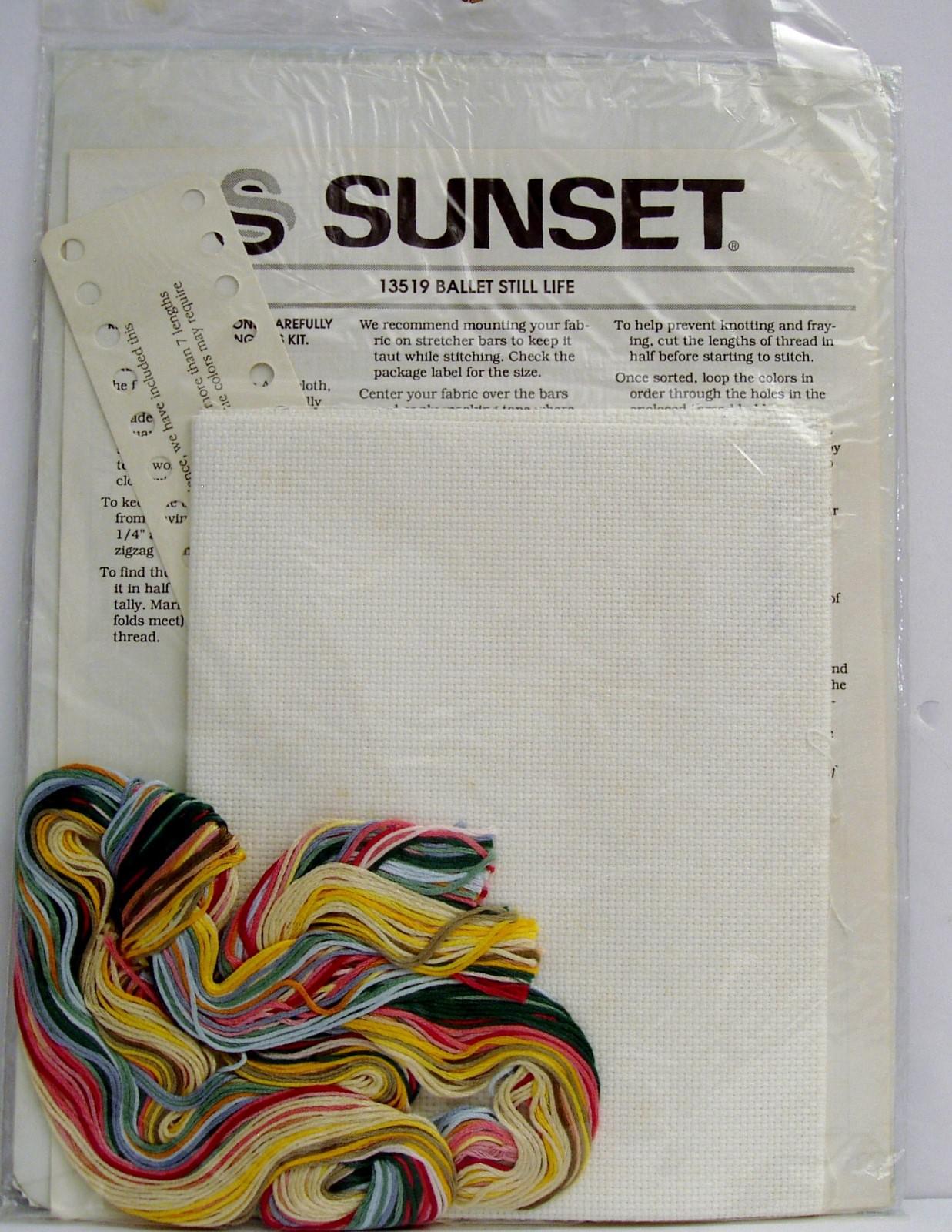 Sunset Ballet Toe Shoes Still-Life Cross Stitch Craft Kit Slippers Roses Music