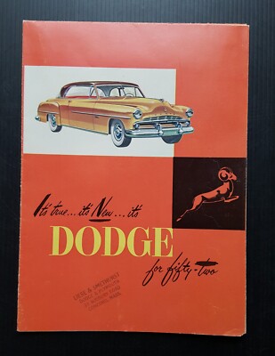 1952 Dodge Car Brochure Coronet Meadowbrook Wayfarer Models Concord Mass Dealer