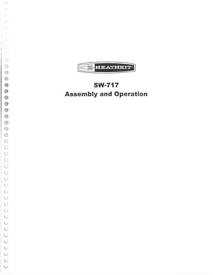 Assembly & Operation Manual Instructions For Heathkit SW-717