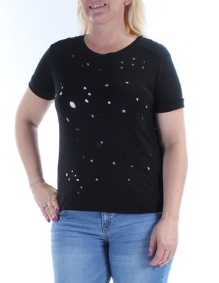 

MANDIE Женская черная футболка на бретельках с короткими рукавами и круглым вырезом Размер, Черный