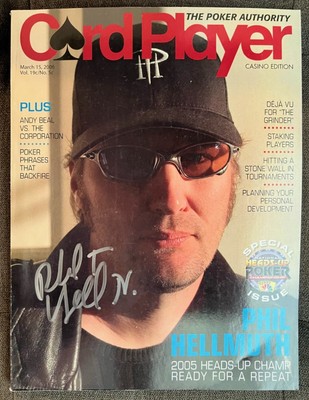 Phil Hellmuth Poker Brat Autographed Card Player Magazine from March, 15 2005