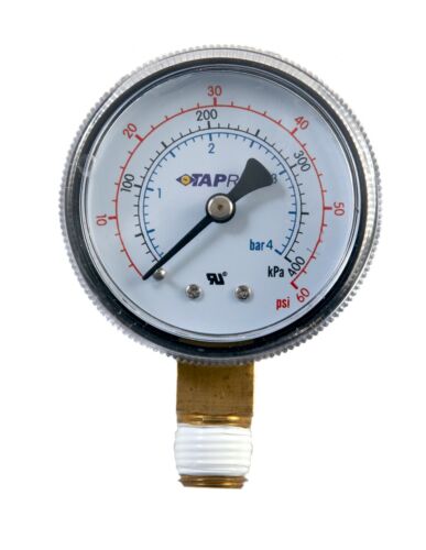 Taprite CO2 High Performance Regulator Replacement Gauge 0-60 PSI Right Hand