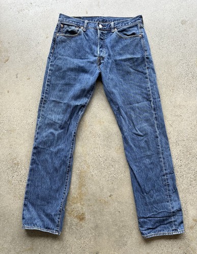 Levi's 501XX ダークブルー ストレートデニム W36L34 Vintage Levi's 501xx Dark Wash Blue Cotton Denim Button Fly