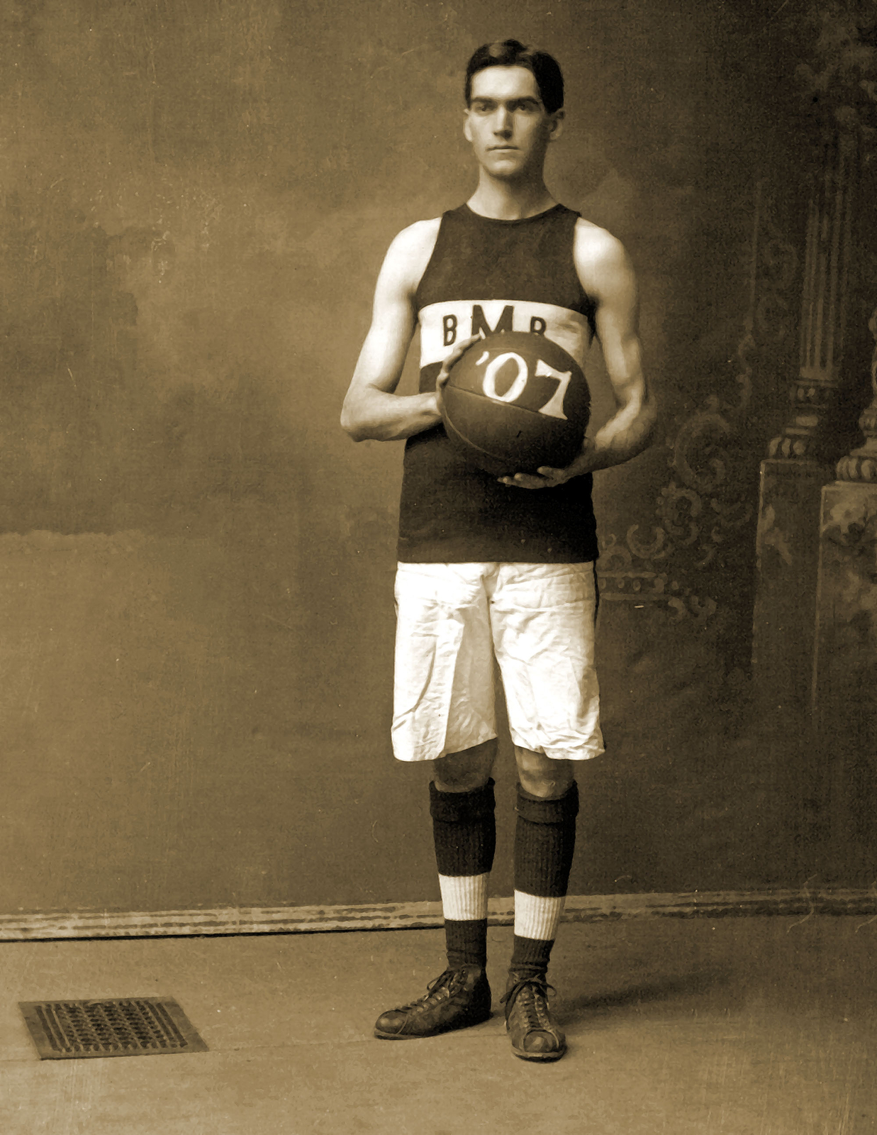 1907 Elbert Schwichart, Miami, OH Basketball Old Photo 8.5" x 11" Reprint