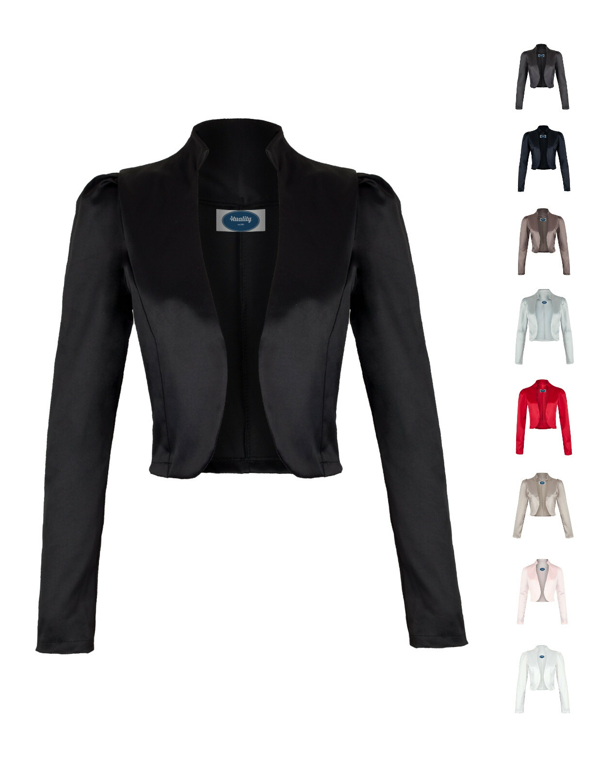 B-Ware AO Stehkragen Jäckchen Satin Bolero S M L XL XXL 46 48 Elegant Hochzeit