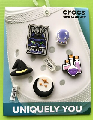 Crocs Jibbitz Witch 5 Pack Authentic Charms NWT**Replaced 2 Jibbitz**
