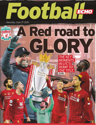 Liverpool FC League Champions 2019 2020 LIVERPOOL ECHO 27th June