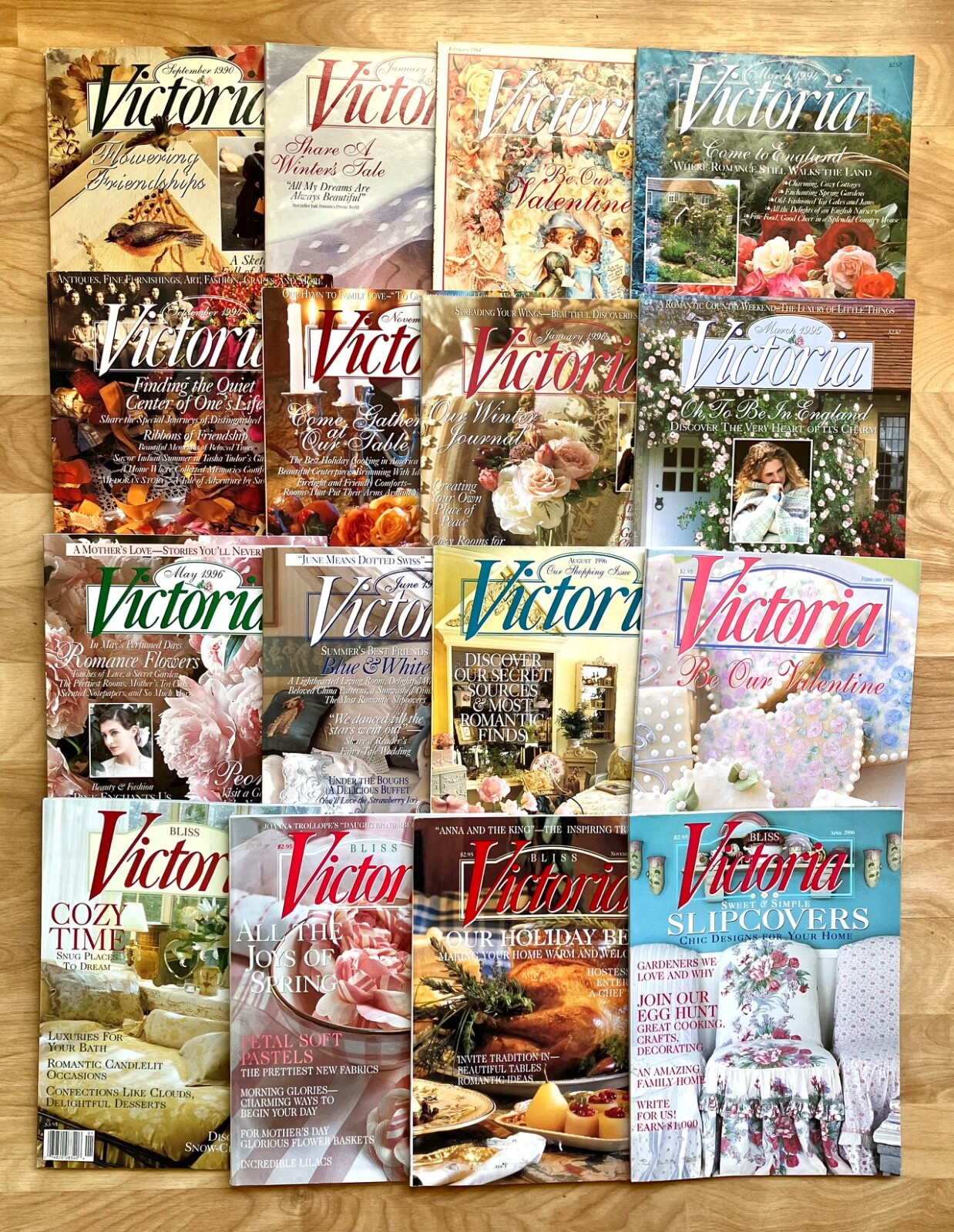 VICTORIA Magazine Lot of 16 Issues 1990-2000 Romantic