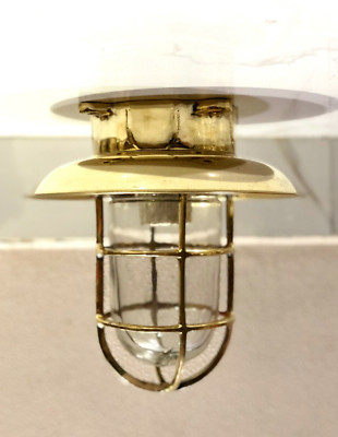 Nautical Solid Brass Bulkhead Light Antique Finish Vintage Marine Fixture 