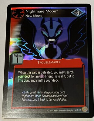 NIGHTMARE MOON NEW MOON #8 F MY LITTLE PONY CCG GAME SINGLE PROMO FOIL MINT