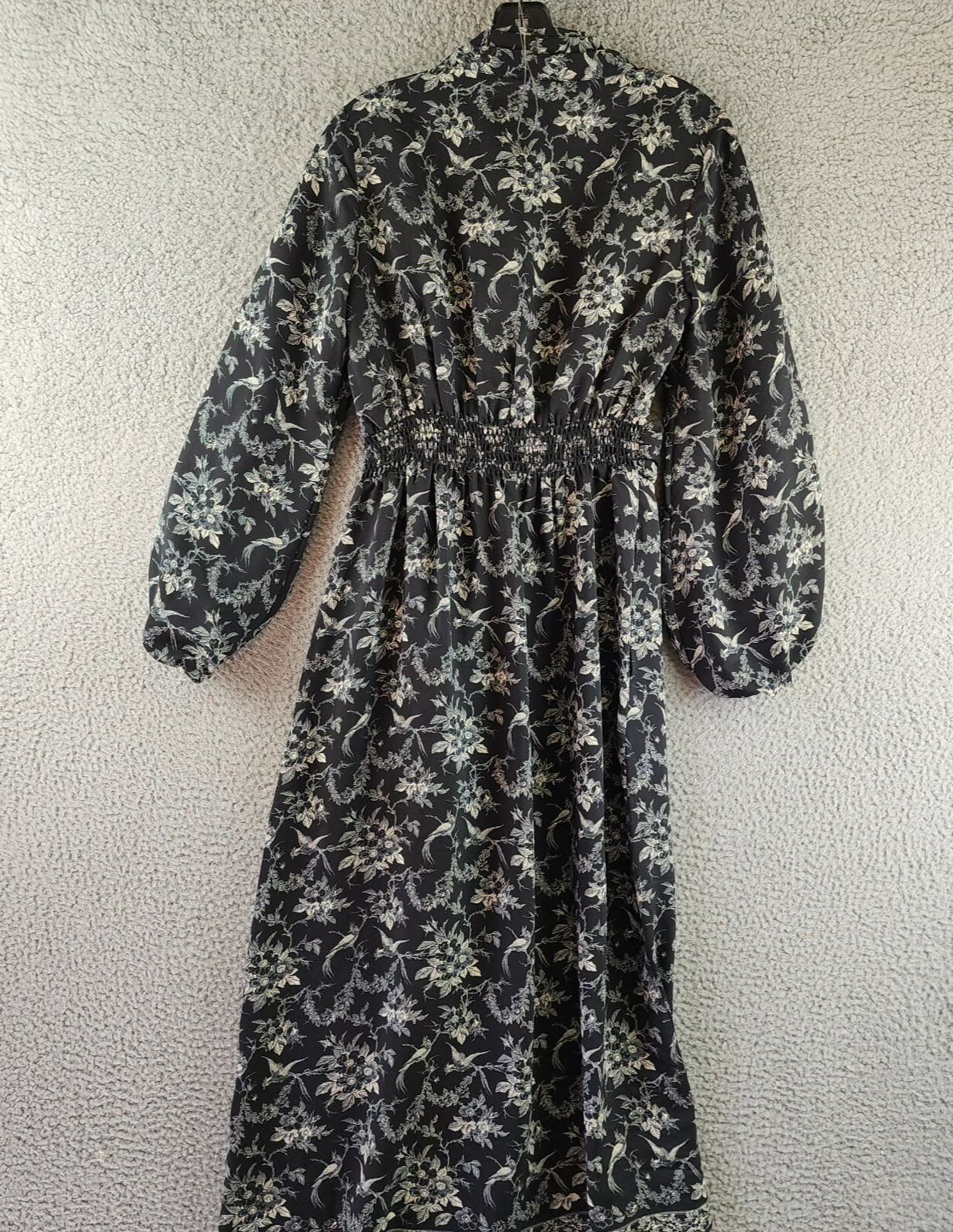 Max Studio Floral Regular Dress Women's S Black/White Elbow Sleeve Twist Front - Picture 13 of 14