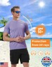 Pausel Men's Rash Guard Swim Shirts Short Sleeve UV Sun Protection Quick Dry UPF 50+ SPF Fishing Beach Water Shirt Lilac Purple XXL